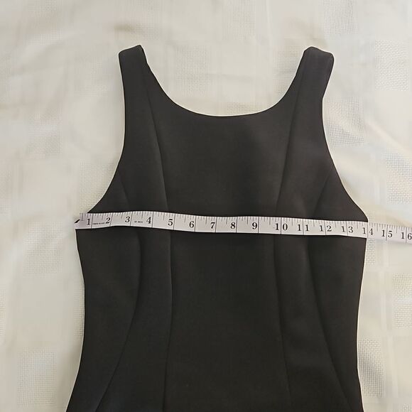 HP Marciano Cocktail Bodycon Midi Dress With Sheer Back Small Black - Picture 5 of 16